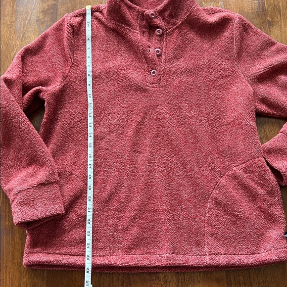 Eddie Bauer women’s Henley style fleece pullover rustic cozy with pockets size L - Picture 2 of 8